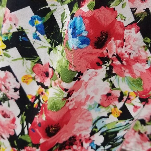 B. Darlin | Black & White Floral Chevron Dress - Picture 4 of 8